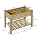 Fioriera Rialzata in Legno con Gambe e Ripiano Inferiore per Giardino e Balcone 91x51x76cm - immagine 3