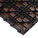 Set 11 Piastrelle per Esterni ad Incastro Antiscivolo in HDPE Riciclato, 30x30x2.2 cm, Marrone - immagine 9
