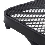 Tavolino da Giardino Quadrato in Acciaio con Piano Traforato, 45x45x50 cm, Nero - immagine 7