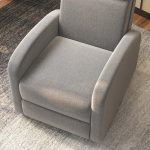 Poltrona Reclinabile 160° in Tessuto Effetto Lino con Braccioli Quadrati, 64x86x102 cm, Grigia - immagine 7