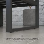  Salotto da Giardino con Divano e Tavolino in Alluminio con Cuscini Imbottiti, Grigio - immagine 6