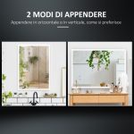 Specchio Bagno con Luce LED, Funzione Anti-Appannamento e Tasti Touch, 70x50cm, Argento - immagine 8