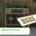 Fioriera Rialzata in Legno con Gambe e Ripiano Inferiore per Giardino e Balcone 91x51x76cm - immagine 6