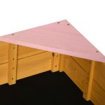Sabbiera per Bambini da 4 Posti in Legno di Abete con Design senza Fondo, 109x109x19.8 cm - immagine 7