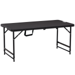 Tavolo da Giardino Pieghevole per 4 Persone con Altezza Regolabile, in Acciaio e HDPE, 118x60x74 cm