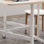 Tavolo Pieghevole Moderno a 2 Ribalte con Rotelle in MDF e Acciaio, 120x80x73cm, Marrone - immagine 8