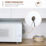 Mobile Dispensa Cucina in Legno con Armadietti e Cassetto Stile Country, 101x39x180cm, Bianco - immagine 5