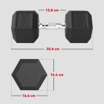 Manubrio Esagonale da 20kg in Acciaio e Gomma per Workout in Palestra, Casa e Ufficio, Nero - immagine 3