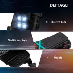 Moto Elettrica per Bambini 3-5 Anni in PP e Metallo con Rotelle, Clacson e Musica, 86x44x58 cm, Nera - immagine 7