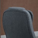 Sedia da Ufficio Ergonomica e Regolabile con Schienale alto e Seduta Imbottita, Poltrona Girevole con Ruote, Grigio - immagine 9