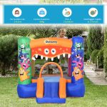 Casa Gioco Castello Gonfiabile Gigante per Bambini 3-8 anni Trampolino Rimbalzante Colorato con Scivolo e Canestro 250cmx180cmx175cm - immagine 6