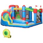 Castello Gonfiabile per Bambini con Scivolo, Trampolino e Piscina, 390x300x197cm