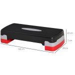 Step Fitness per Aerobica con Altezza Regolabile 10-15 cm, 68x29cm Nero e Rosso - immagine 3