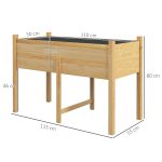 Orto Rialzato con 2 Fori di Drenaggio e Sacca in Tessuto non Tessuto, in Legno di Abete, 115x55x80 cm - immagine 3