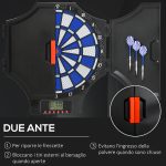 Bersaglio Freccette Elettronico in PP con 6 Freccette e Monitor LCD, 83x45x4 cm, Rosso e Nero - immagine 6