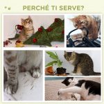 Albero Tiragraffi per Gatti con 2 Lettini, Pallina e Rivestimento in Velluto, 43x39x52cm - immagine 7