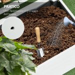 Fioriera Verticale con 4 Ruote e Traliccio per Piante Rampicanti in Legno, 76x30x155cm, Bianco - immagine 7