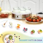Yogurtiera 20W da 1.5L con 7 Vasetti e Display a Pulsanti, in Acciaio Inox e Plastica, 24x24x13 cm, Bianca - immagine 7