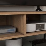 Mobile Porta TV fino 48" Stile Industriale in Legno e Acciaio, 110x40x48cm, Marrone e Nero - immagine 8