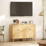Mobile Multiuso Stile Vintage in Legno con Due Ripiani interni, 60x30x76cm - immagine 9