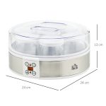 Yogurtiera 20W da 1.5L con 7 Vasetti e Display a Pulsanti, in Acciaio Inox e Plastica, 24x24x13 cm, Bianca - immagine 3