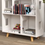 Libreria per Bambini 3-6 Anni a 3 Livelli per Libri e Giochi, in MDF e Legno di Pino, 65x25x108.5 cm, Bianco - immagine 8
