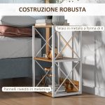Mobiletto Scaffale per Soggiorno Cucina, Bagno 3 Ripiani Salvaspazio Legno 40x35x72.5cm - immagine 5