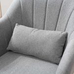 Sedia Girevole a 360° ad Altezza Regolabile, con Cuscino, Supporto Lombare e Bracciolo, 60x60x79-91 cm, Grigio - immagine 9