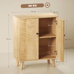 Mobile Multiuso Stile Vintage in Legno con Due Ripiani interni, 60x30x76cm - immagine 3