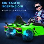 Macchina Elettrica per Bambini a 12V Licenza Lamborghini con Clacson e Telecomando, 107.5x63x42 cm, Verde - immagine 8