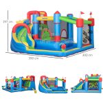 Castello Gonfiabile per Bambini con Scivolo, Trampolino e Piscina, 390x300x197cm - immagine 3