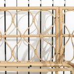Salotto da Giardino in Rattan Stile Boho con Divano 2 Posti, 2 Poltrone e Tavolino con Vetro - immagine 9