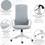 Sedia da Ufficio Ergonomica con Altezza Regolabile e Funzione di Inclinazione, 62x56x110-119.5 cm - immagine 8