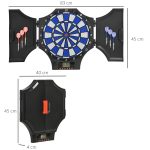 Bersaglio Freccette Elettronico in PP con 6 Freccette e Monitor LCD, 83x45x4 cm, Rosso e Nero - immagine 3
