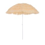 Ombrellone da Spiaggia a 8 Stecche con Palo Inclinabile, in Poliestere e Metallo, 1.6x2 m, Beige