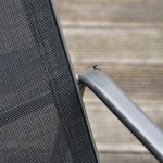 Set Salotto da Giardino da 4 Pezzi, con Divanetto da Esterno a 2 Posti, 2 Sedie e Tavolo da Caffè in Vetro Temperato, Set di Mobili da Giardino in Metallo e Texteline, Nero - immagine 7