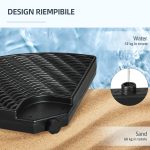 Base per Ombrellone a Braccio da 4 Pezzi in HDPE Riempibili con Acqua e Sabbia, Ø100x8 cm, Nero - immagine 5