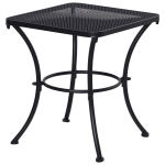 Tavolino da Giardino Quadrato in Acciaio con Piano Traforato, 45x45x50 cm, Nero