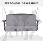 Cuscini da Esterno per Dondolo da Giardino 3 Posti con Lacci, 2 Pezzi da 130x45x5 cm, Grigio - immagine 4