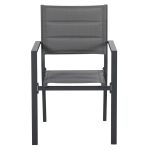Set da Giardino con Tavolo Allungabile in Vetro e 6 Sedie con Seduta Traspirante, Grigio Scuro - immagine 7