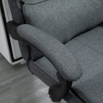 Sedia da Ufficio Ergonomica ad Altezza Regolabile con Braccioli e Poggiapiedi, 66x70x115-123 cm, Grigia - immagine 8