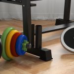 Rastrelliera per Manubri in Acciaio con 4 Aste Regolabili per Pesi e Kettlebell, 131x75x80 cm, Nero - immagine 8