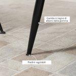 Divano 2 Posti in Velluto con Gambe in Metallo e Schienale a Conchiglia, 132x66x80cm, Grigio - immagine 6