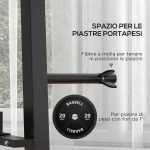Rastrelliera per Manubri in Acciaio con 4 Aste Regolabili per Pesi e Kettlebell, 131x75x80 cm, Nero - immagine 7