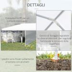 Tendone da Giardino Pieghevole per Feste ed Eventi con Pannelli Rimovibili, 5.83x2.95 m, Bianco - immagine 8
