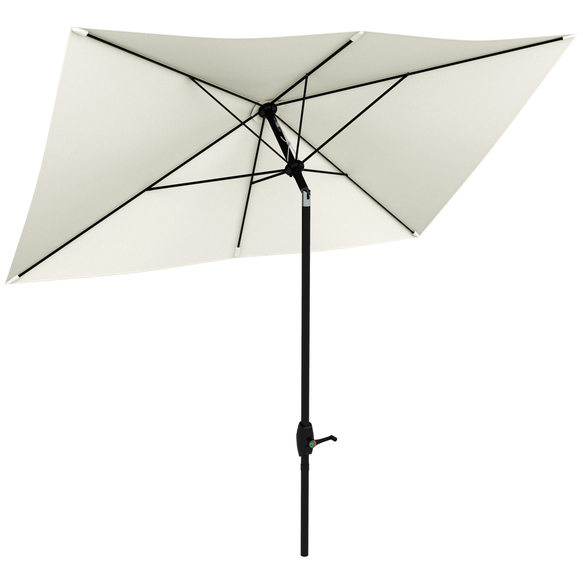 jCh9401949264e814.jpg Ombrellone Rettangolare 2x3 m da Giardino con Apertura a Manovella e Inclinazione Regolabile, Beige - immagine 1