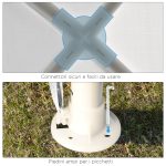 Gazebo da Giardino con Telaio in Acciaio per Esterno e Interno, 2.7x2.7m Bianco - immagine 6