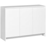 Credenza Moderna a 12 Ripiani Interni in Truciolato per Cucina, Soggiorno e Ingresso, 120x35x85 cm, Bianco