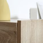 Set 2 Comodini Sospesi in Legno, Design Moderno, 40x30x15cm - Color Legno - immagine 8