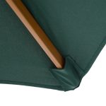 Ombrellone da Giardino 2.5x2.3m a 6 Stecche, in Legno e Poliestere, Verde Scuro - immagine 9